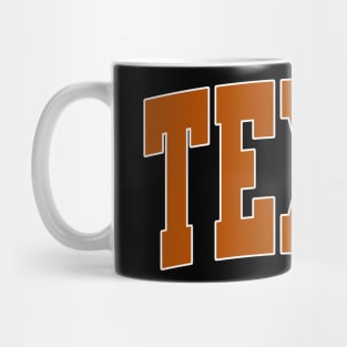 Texas - college university font letters text basketball baseball softball volleyball hockey football lover fan player christmas birthday gift for men women kids mothers fathers day dad mom vintage retro Mug